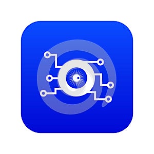 Cyber eye symbol icon digital blue