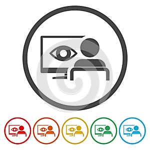 Cyber eye symbol icons set - Illustration