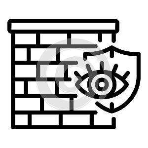 Cyber firewall icon outline vector. Stop fraud