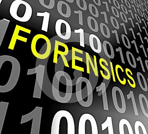 Cyber Forensics Computer Crime Analysis 3d Illustration photo