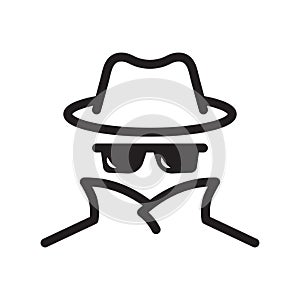 Cyber fraud icon. Spy, anonymity, agent detective