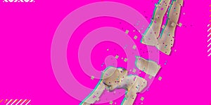 Cyber girl Ai cyber style on neon color background  Trendy Microwave Synthwave Neon Cyber background Matrix from binary code and