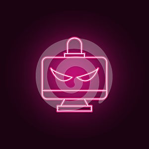 cyber hack icon. Elements of artifical in neon style icons. Simple icon for websites, web design, mobile app, info graphics