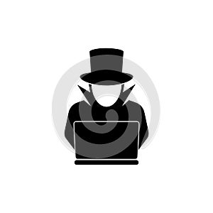 Cyber hacker icon web design isolated on white background