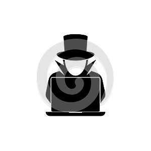 Cyber hacker icon web design isolated on white background