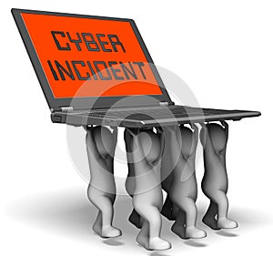 Cyber Incident Data Attack Alert 3d Rendering