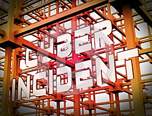 Cyber Incident Data Attack Alert 3d Rendering