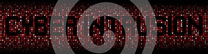 Cyber Intrusion text on hex code illustration photo