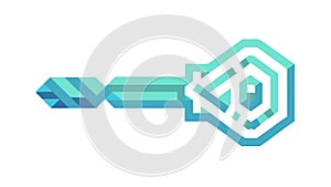 Cyber Key Icon, Digital Access & Security, vector design Generative AI