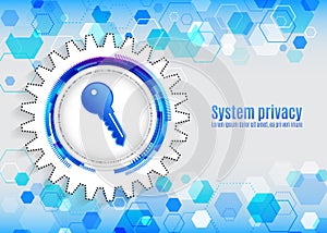 Cyber key for internet protection. Computer data defense.