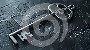 Cyber key symbolizing digital security and encryption
