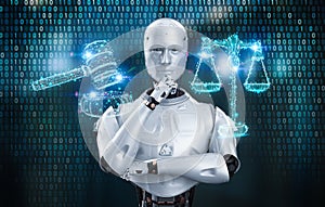 Cyber law or internet law concept with ai robot