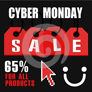 Cyber monday, Big Sale, creative template on flat design