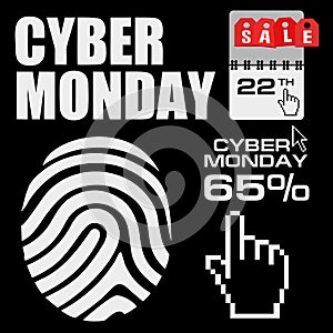 Cyber monday, Big Sale, creative template on flat design