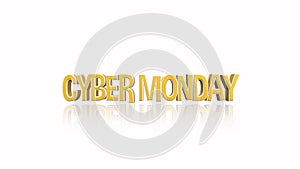 Cyber Monday cartoon text on white gradient color