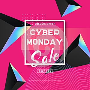 Cyber Monday concept banner in modern style.