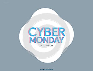 Cyber Monday concept with flat design background