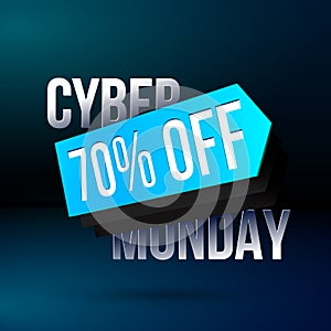 Cyber Monday discount poster with sale price tag for shop clearance