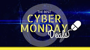 Cyber Monday discount sign numerical background