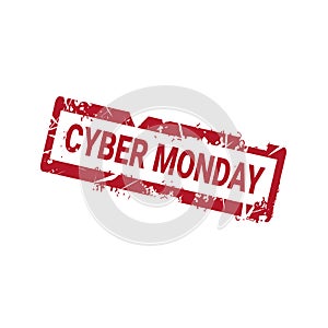 Cyber Monday Grunge Rubber Stamp On White Background