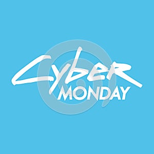 Cyber Monday hand drawn lettering text design. Creative typography for discount shopping, commerce, promotion and advertising.