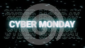 Cyber monday hitech glitch banner