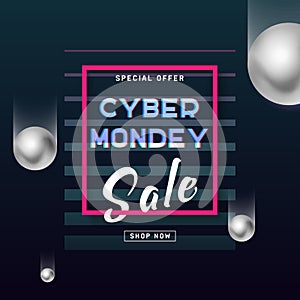 Cyber Monday media concept banner. Business offer.