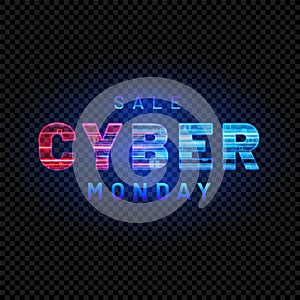 Cyber Monday. Promotional online sale event. Vector technology illustration.