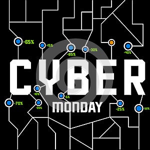 Cyber monday promotional sale online shopping and e-commerce