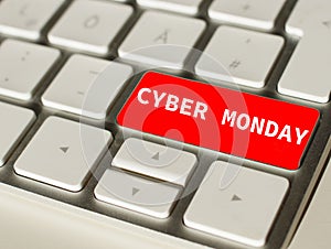 Cyber Monday on Red button of a keyboard