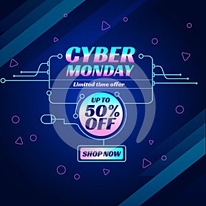 Cyber Monday sale banner template