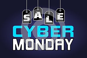 Cyber monday sale banner Vector illustration background template advertising leaflet isolated
