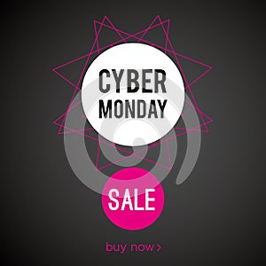 Cyber Monday Sale. Buy now. Promotion banner. Vector illustration, flat design