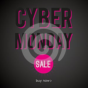 Cyber Monday Sale. Buy now. Promotion banner. Vector illustration, flat design