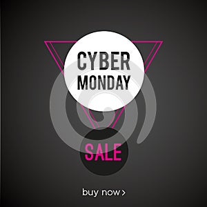 Cyber Monday Sale. Buy now. Promotion banner. Vector illustration, flat design