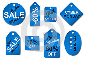 Cyber monday sale labels and tags