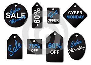 Cyber monday sale labels and tags