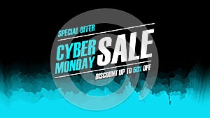 Cyber Monday Sale promotional banner for cyber monday business, discount shopping, commerce and advertising.
