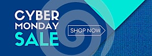 Cyber monday sale. Shop now. Vector banner template