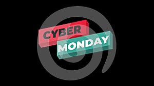 Cyber Monday sale sign banner for promo video. Sale badge. Special offer discount tags with Alpha Channel transparent background