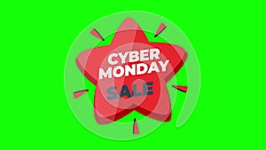 Cyber Monday sale sign banner for promo video. Sale badge. Special offer discount tags with Alpha Channel transparent background