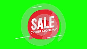 Cyber Monday sale sign banner for promo video. Sale badge. Special offer discount tags with Alpha Channel transparent background