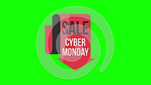 Cyber Monday sale sign banner for promo video. Sale badge. Special offer discount tags with Alpha Channel transparent background