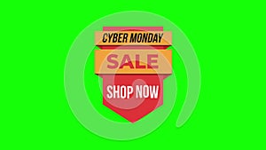 Cyber Monday sale sign banner for promo video. Sale badge. Special offer discount tags with Alpha Channel transparent background