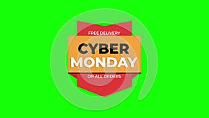 Cyber Monday sale sign banner for promo video. Sale badge. Special offer discount tags with Alpha Channel transparent background