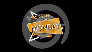 Cyber Monday sale sign banner for promo video. Sale badge. Special offer discount tags with Alpha Channel transparent background