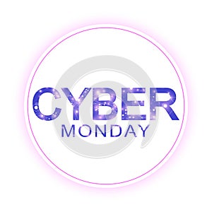 Cyber Monday Sale sign template. Promotional banner design. Label Cyber Monday Sale.