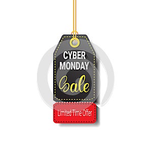 Cyber Monday Sale Tag Isolated Online Shopping Discount Logo Design