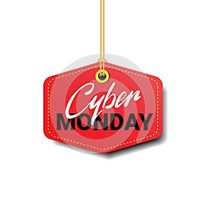 Cyber Monday Sale Tag Isolated Online Shopping Discount Logo Design