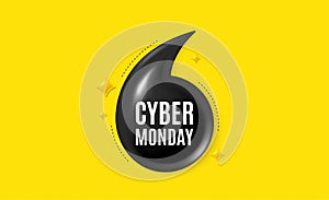 Cyber Monday Sale tag. Special offer price sign. Offer 3d quotation banner. Vector